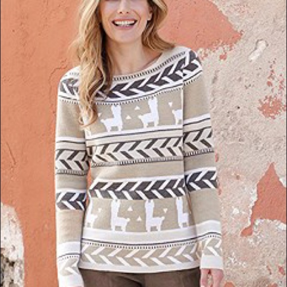 CreationL Fair Isle Llama Sweater